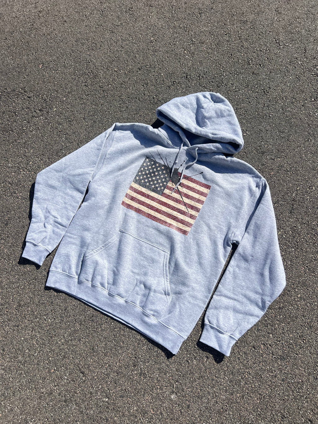 Concrete Ink “Stars & Stripes” Hoodie – Grey