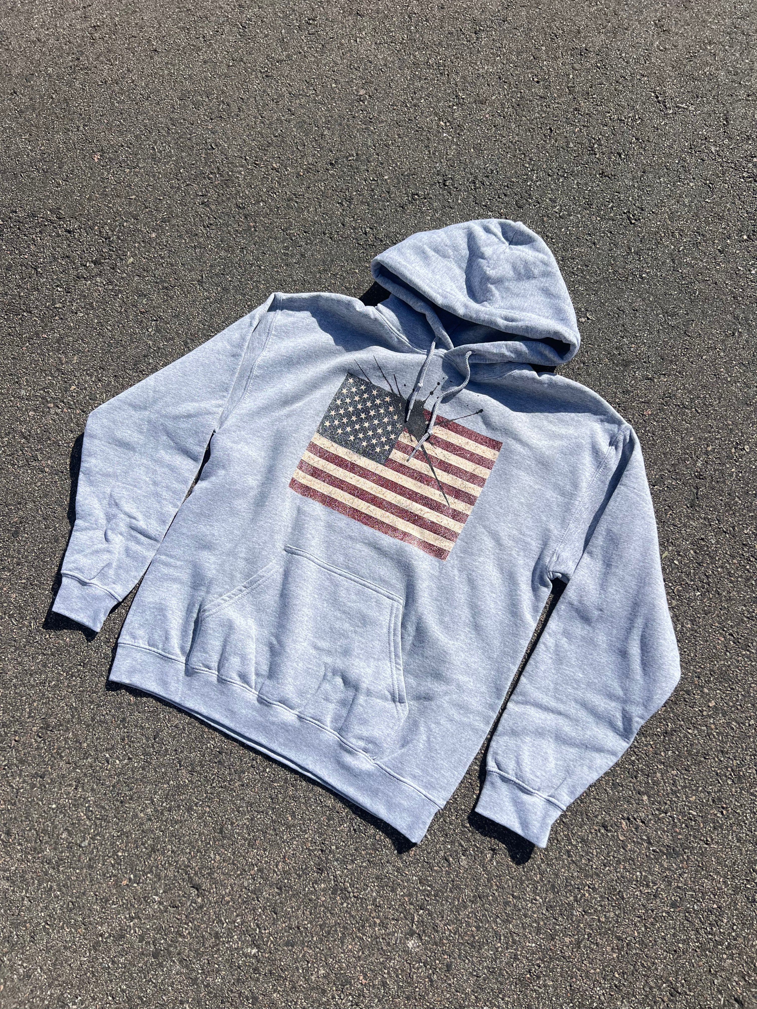 Concrete Ink “Stars & Stripes” Hoodie – Grey
